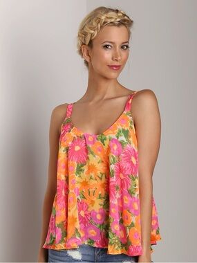 Show Me Your Mumu ‘Sarah Swing Tank Neon Flowers’